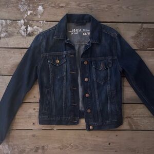 Gap 1969 Women’s Dark Wash Denim Jacket XS Y2K Classic Jean Jacket